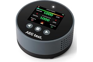 AEGTEST HOUND-1085 Detector de radón portátil, monitoreo de radón a largo plazo para el hogar, alarmas audibles y visuales, recargable, pantalla LCD TFT a color, pCi/L o Bq/m³, azul