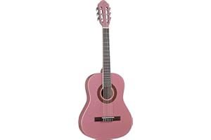 EKO Guitars - CS-5 PINK Klassische Gitarre Sudio Serie 3/4, Top aus Aganthis, Material Bänder und Boden aus laminiertem Lindenholz, Griff aus Mahagoni, Griffbrett aus Birke, inklusive Tasche, Farbe: