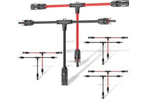 MXRPV Connettori a T del Pannello Solare,6 mm² IP68 Impermeabile Solare Pannello Cavo Connettori,Solare Fotovoltaico Sistema Parallelo Connettore,4 paia