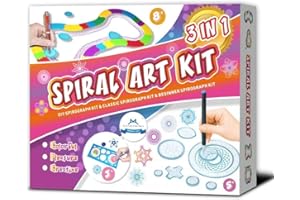 MC CHENMEI® Kit de spirographe 3 en 1 comprenant un kit de spirographe classique pour débutant, kit de spirographe à faire soi-même, cadeau pour enfants