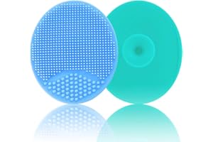 MR LION Baby Bath Brush, Baby Brush, Silicone Massage Brush, Exfoliating Brush, Skin Scrubber Baby Essential for Dry Skin, Cradle Cap and Eczema, 2 Pieces (Blue & Green)