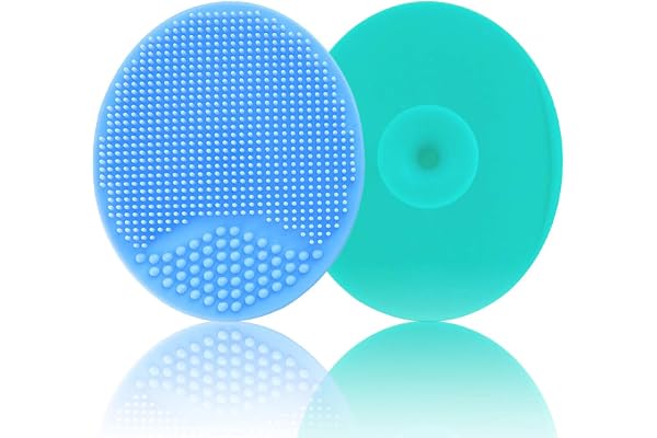Lot de 2 brosses de bain pour bébé - Brosse de massage en silicone - Brosse exfoliante en silicone - Indispensable pour les peaux sèches, le bonnet de berceau et l'eczéma (bleu et vert)