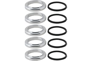 VGOL 5 Pezzi Anello Di Base Per Rubinetto Per Lavabo Con Guarnizione Coperchio Per Rubinetto In ABS Per Rubinetti Per Lavabo OD 49,2mm ID 33,6mm Altezza 7mm Cromato