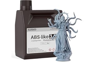 ELEGOO ABS-Like Resin 3.0 Plus, Improved 3D Printer Photopolymer Resin, Higher Heat Resistance, Fast Curing, High Precision, Not Brittle, Grey, 2000 g