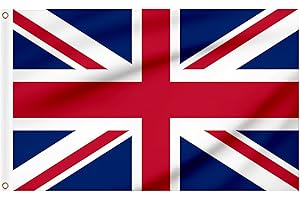 WOILTRYN Union Jack Flags 5ft x 3ft, Large British Flag Great Britain UK Flag with Brass Eyelets Party Indoor Outdoor Decorations