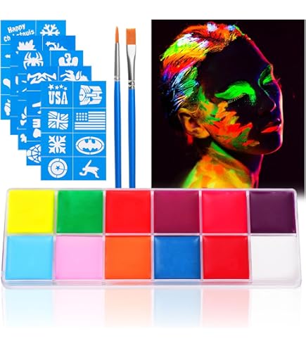 Widmann Milano Set 6 Matite Trucco Neon Fluorescenti – Colori Per Viso E Corpo, Ideali Per Carnevale E Halloween - 4