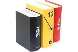 GOODS+GADGETS Book Clock Analogue Table Clock in Book Paper Design Colourful