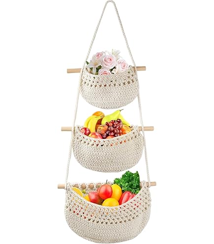 Hangende etagère, 76 cm, keukenhanger voor meer ruimte, fruitmand
