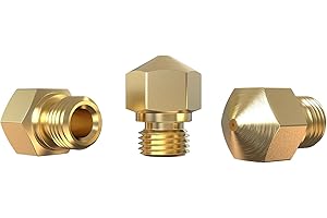 Lufix MK10 Nozzle Messing 0.2 bis 1.0mm für 1.75 und 3.00mm 3D Drucker Filament 3 Stück Düse MK10 Hotend und Extruder Ersatzteile Premium 3D Drucker Zubehör (0.2mm)
