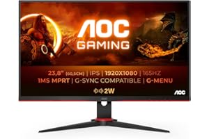 AOC Gaming 24G2SPAE - Écran FHD 24" 165 Hz, 1 ms MPRT, FreeSync, G-Sync Compatible, Haut-Parleur (1920 x 1080, VGA, HDMI, Dis