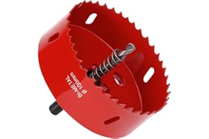 QWORK® otwornica 100 mm, HSS M42 bimetalowa piła do otworów, z wałkiem sześciokątnym i wiertłem do aluminium, żelaza i drewna