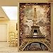 Produktbild Wuyyii Individuelle Tapeten Für Wände 3D Retro Europäischen Stil Eiffelturm Wandmalerei Eingang Hintergrund Wandbild Tapete Ziegel-150X120CM