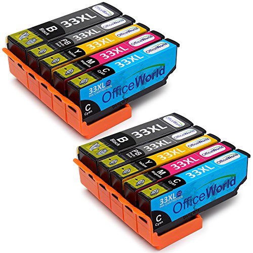 OfficeWorld Reemplazo para Epson 33XL 33 Cartuchos de tinta Alta Capacidad Compatible para Epson Expression Premium XP-640 XP-530 XP-830 XP-645 XP-540 XP-900 XP-630 XP-635  2 Negro  2 Foto negro  2 Cian  2 Magenta  2 Amarillo 