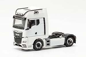 Herpa 313711-002 Truck Man TGX GX Tractor Individual, Fiel a su Escala Original de 1:87, construcción de automóviles, decoración, Accesorios para Modelos en Miniatura de plástico, Blanco