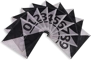 SKY HIGH BULL'S-EYE UAV Ground Control Points (GCP)/Obiettivi aerei per mappatura aerea e rilevazione (10 pezzi) con passthrough centrale numerato 0-9 | Harlequin Iron Cross Edition (Black & Grey)