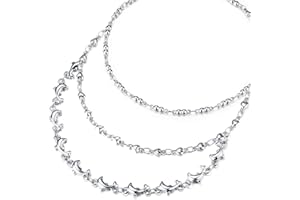 hoduar Cavigliera in acciaio inossidabile per donna, gioielli a catena per piedi con braccialetti alla caviglia a cuore delicato non sbiaditi per le donne