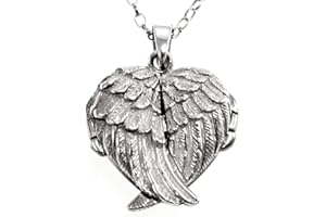Alexander Castle Skrzydła anioła ze srebra wysokiej próby 925 medalion dla kobiet - dziewczęcy medalion 25 mm x 25 mm ze srebrnym łańcuszkiem 45 cm i pudełkiem na biżuterię