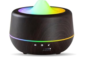 INXDOLHOM Difusor de aceites Esenciales, difusor ultrasónico de aromaterapia de 500 ml, humidificador de Niebla fría con Luces LED de 7 Colores, 4 temporizadores, función de Apagado automático
