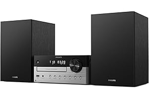 Philips TAM4205M2 Système de microchaîne Hi-FI – 80 W, Enceintes Bass Reflex, CD, FM, USB, entrée Audio, Bluetooth 5.4, Auracast, contrôle numérique du Son, télécommande, Emballage écologique