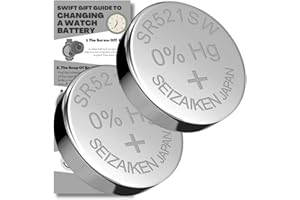 SWIFT GIFT UK SR521SW Watch Batteries - 2 x Seizaiken 379 Equivalent Cell Button Watch Battery Replacement Kit for Watches with Fitting Guide