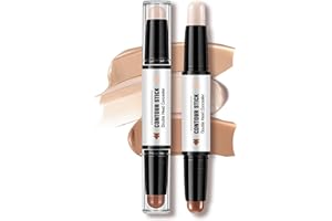 EONFAVE 2in1 Contouring Stick, Doppelseitig Highlighter Stick & Konturenstift, Lang anhaltende & Wasserdichte Bronzer Stick, Definiert die Wangenknochen & formt das Gesicht, Cremige Textur, Taufrisches Finish