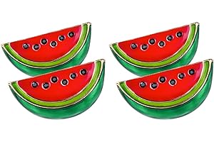 SAFIGLE Lot De 4 Broches Pastèque Mignonnes En Émail (3,5X1,8 Cm) - Épingles De Revers Pour Accessoiriser Vêtements, Sacs Et Chapeaux Avec Style Estival