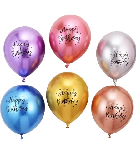 GoldRock 15 Bunte Happy Birthday Luftballons – 12 Zoll Latexballons Mit 10 M Band – Für Kinder, Mädchen, Jungen & Erwachsene