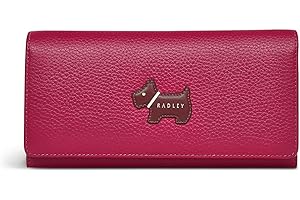 RADLEY London Loyal Large Flapover Matinee Purse for Women in Rose Grained Leather, Press Stud Fastened Purse with 12 Interior Card Slots