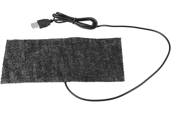Tapis Chauffant Réchauffeur de Main en Fibre de Carbone USB 5V 20x10 cm (Noir)