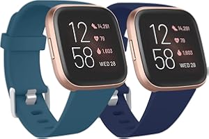 Ouwegaga Cinturino di Ricambio in Silicone Compatibile con Fitbit Versa Cinturino/Fitbit Versa Lite Cinturino/Fitbit Versa 2 Cinturino, Piccolo Grande, 2 Pack