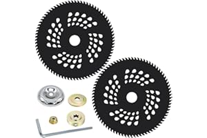 IRmm 2 Pack 8" x 80T Carbide Tip Brush Blade with Adapter Kit for Cutter, Trimmer, Weed Eater (1" Arbor)
