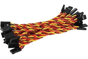 OliYin 20 stücke Stecker auf Stecker Verdrehte Verdrahtung 100mm 10 cm 3,93 Zoll 26AWG 30 Cores RC Servo Verlängerungskabel für Futaba JR