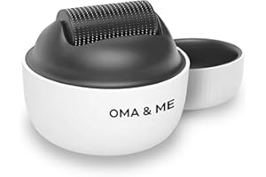 OMA & ME Derma Roller 0.5 mm - Stimule la Pousse des Cheveux Naturellement, Favorise la Croissance du Cuir Chevelu - Microneedling 1200 Micro-Aiguilles - Soin, Routine Capillaire Anti-Chute