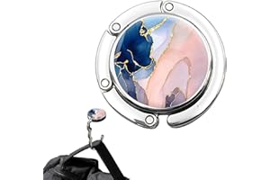 Guyode Cuelga Bolsos Mesa Redondo Patrón de Mármol Antideslizantes Plegables Colgador de Bolsos Portátil Gancho Gadgets Perchas para Bolsos, Regalos Creativos para Mujeres Accesorios Escritorio