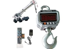 MINUS ONE Báscula electrónica de mano con gancho digital, escala de medición con pantalla LED y mando a distancia (5000 kg/5T)