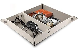 Londo Skórzany organizer na tacę, praktyczne pudełko do przechowywania portfeli, zegarków, kluczy, monet, telefonów, okularów przeciwsłonecznych i sprzętu biurowego