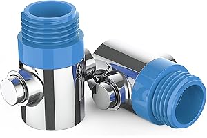 HONBOO Valvola di Intercettazione Soffione Doccia G1/2, Valvola di Controllo del Flusso d'acqua per Doccia Tubo da Giardino, Cromo, 2 Pz