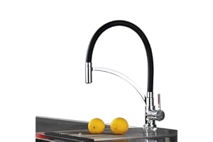 Homelody Robinet Cuisine avec Douchette Extractible, Mitigeur Cuisine Noir avec 2 Modes de Jet, Mitigeur Evier avec douchette pivotant à 120 ° en Laiton,Adapté à L'Eau Chaude et Froide