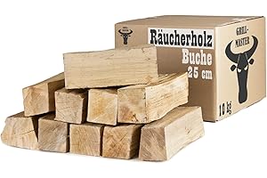 Buche Smoker Holz Räucherholz Brennholz 10-30 kg Buchenholz ohne Rinde 25 cm Kaminholz Smoke Feuerholz Grillen Wood BBQ Rauch Raeuchern Smokewood Grillmaster, Menge :10 kg