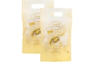 ‎LINDT Lindt LINDOR Chocolate Balls White | 1 kg Bag, Resealable | Approx. 80 Chocolate Balls White Chocolate with Delicate Melting Filling | Bulk Pack, Chocolate Gift (2 x 1 kg)