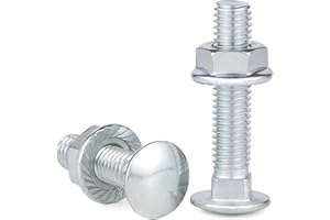 SHUNCHG M5 X 50mm Coach Bolts, Cup Square Carriage Bolt and Nut Pack of 20, M5 (5mm) X 50mm Coach Bolts with Hexagon Nuts