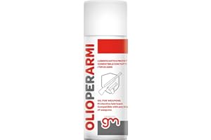 Magazzini GM Olio per Armi, Lubrificante Protettivo Spray per Fucili e Pistole, previene la ruggine, elimina i residui carboniosi, Ideale Anche per Catene di Moto, Bici e Altro, 200ml