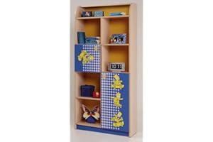 Miroytengo Librería Juvenil Bart Simpson Color Azul y Roble Dormitorio habitación Infantil Mueble 175x80x34 cm