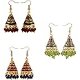 Yellow Chimes Meenakari Jhumka Earrings for Women | Traditional Small Jhumki Earrings Set for Girls | Combo Sets Jhumkas Ethnic Gold Plated Women Earrings | Birthday Gift For Girls