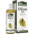 Indus Valley Bio Organic Pure Extra Virgin Edible Cooking Olive 100% Organic and Cold-pressed, Massage Oil for Baby Skin & Hair Care (100ml)