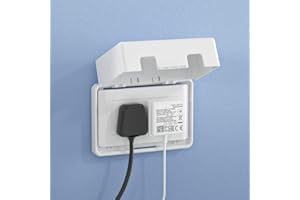 SAFELON 1 Pack Double UK Socket Cover Box for Baby Safety, Childproof Electrical Outlet & Plug Cover Box with Waterproof Splashes, Switch Protector Cover for Home Safety, Screws Only (White)