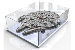 Caikbms Scatola Espositiva Acrilico per Lego 75192 Millennium Falcon, Vetrina Trasparente Antipolvere Trasparente (Solo Vetrina) B,2mm