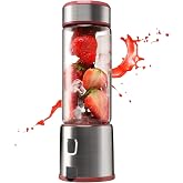 Buz Kırıcı Blender, 4 Adet Paslanmaz &Ccedil;elik Bı&ccedil;aklı Tasarım, G&uuml;&ccedil;l&uuml; Buz Kırıcı Motor, 450 Ml Geniş Hazneli, Uzun Şarj &Ouml;mr&uuml;, Kol