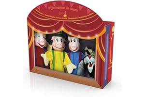 TACHAN - Lot de 4 marionnettes pour Enfants des 3 cochons - Jeu de marionnettes à Main - Comprend 4 Personnages de Contes pour Enfants - Dimensions de la marionnette 30 cm (CPA Toy Group 749T00540)