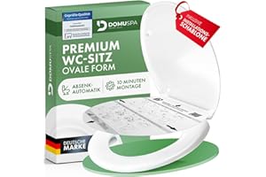 DomuSPA Toilettendeckel - WC Sitz mit Absenkautomatik - antibakterieller Toilettensitz mit Quick-Release Funktion - Toilettendeckel oval - Toilettendeckel mit Absenkautomatik - Toilet Seat